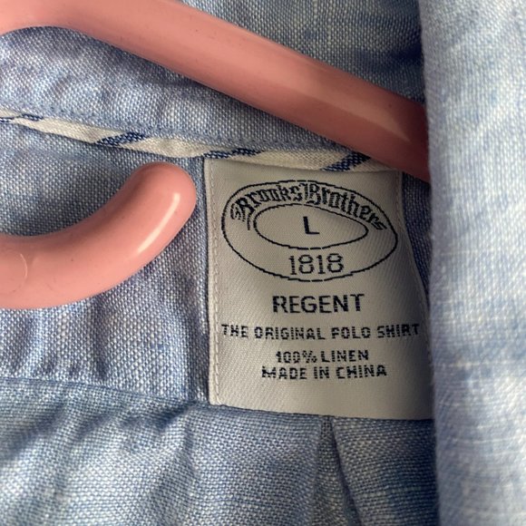 Brooks Brothers Size Large 100% Linen Button Down - Picture 2 of 4